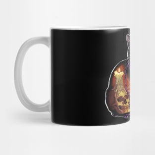 Halloween Cat with Skull Mug